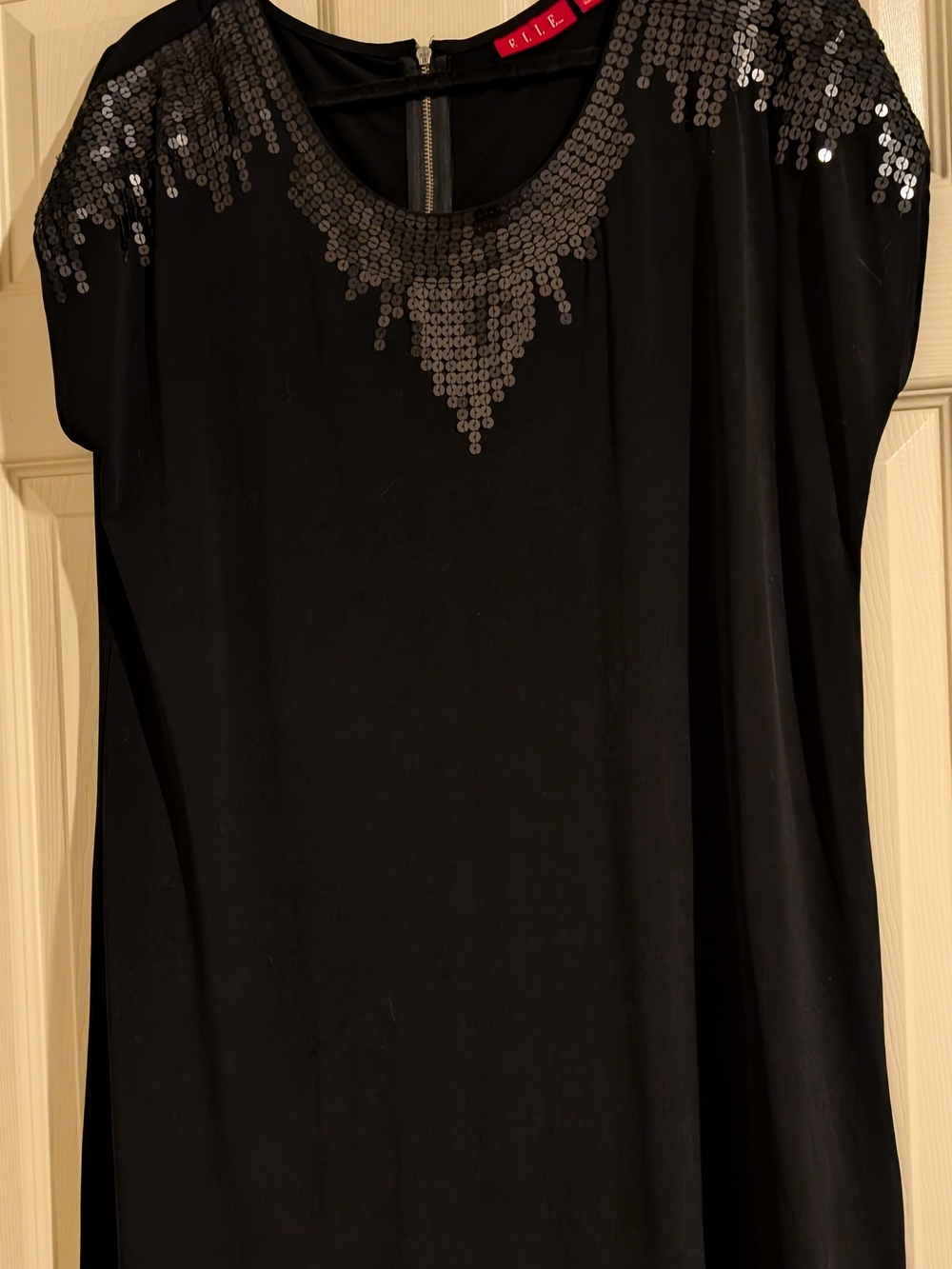 Elle Black Sequin-Embellished Tunic Dress